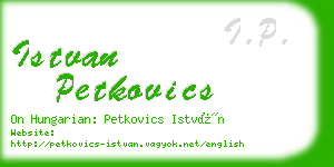 istvan petkovics business card